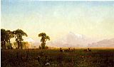 Deer Grazing, Grand Tetons, Wyoming by Albert Bierstadt